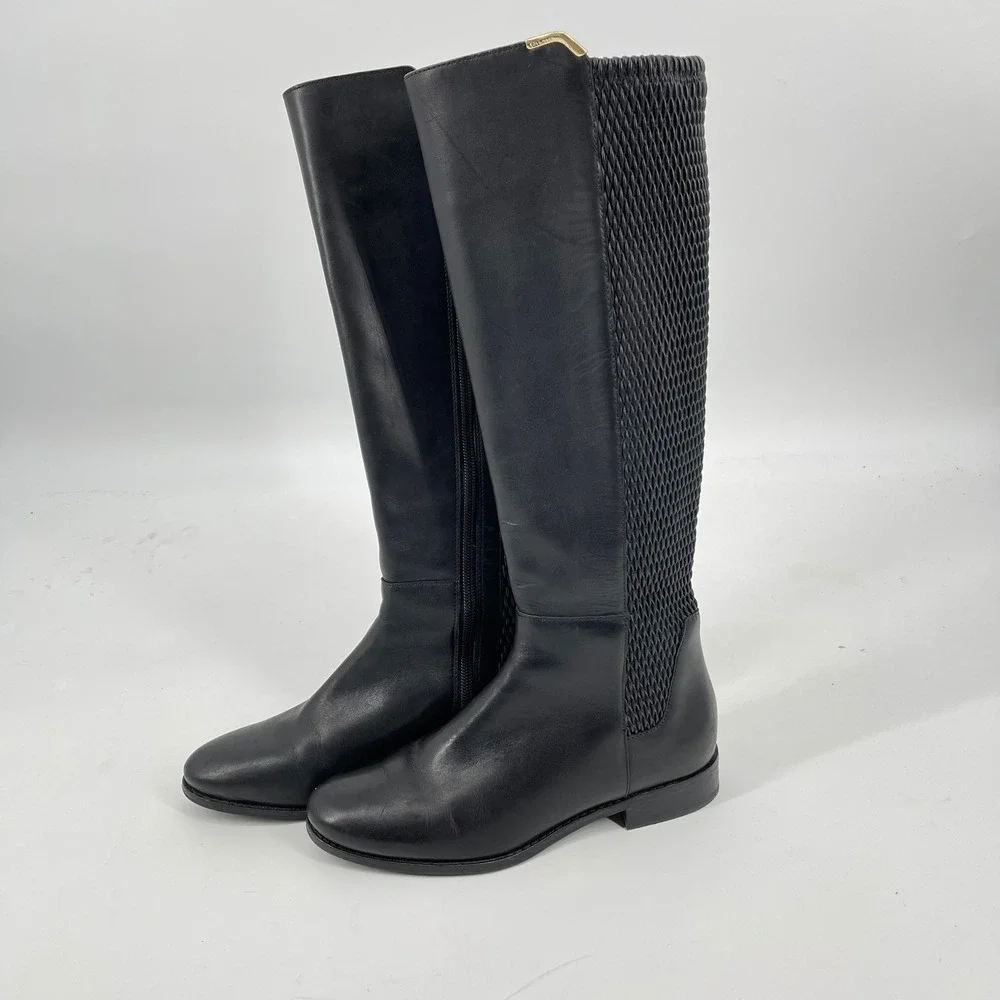 Cole Haan‎ Black Leather Knee High Riding Boots Women's Size 6B Equestrian